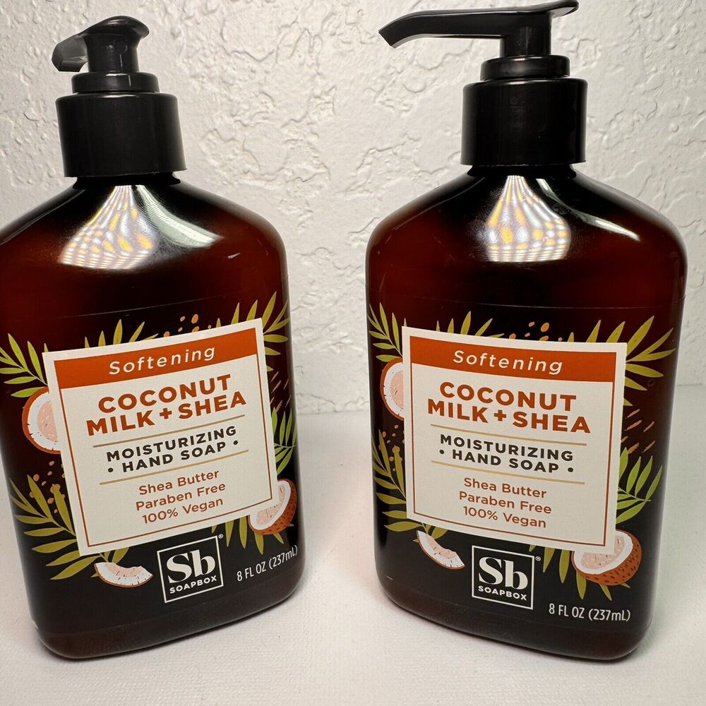 Soapbox Softening Moisturizing Hand Soap, Coconut Milk Shea, 8 Fl.‎ Oz. 2 Count